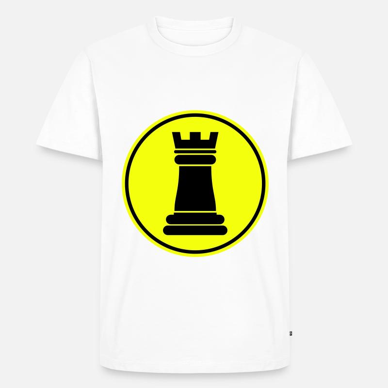 Schachfigur Turm - Männer Premium Bio T-Shirt - Weiß