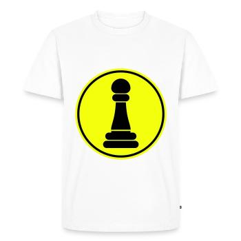 Pièce d’échecs Runner Bauer - T-shirt Premium bio Homme - blanc - Devant - Nico (187cm)