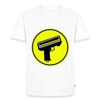 Pluie d’argent d’arme - T-shirt Premium bio Homme - blanc - Devant - Nico (187cm)