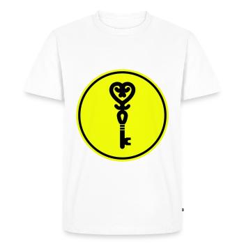 Mariage clé du cœur - T-shirt Premium bio Homme - blanc - Devant - Nico (187cm)