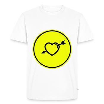 Flèche du symbole du cœur - T-shirt Premium bio Homme - blanc - Devant - Nico (187cm)