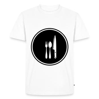 Couverts à la fourchette - T-shirt Premium bio Homme - blanc - Devant - Nico (187cm)