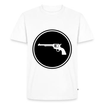 weapon pistol - Men's Premium Organic T-Shirt - white - Front - Nico (187cm)