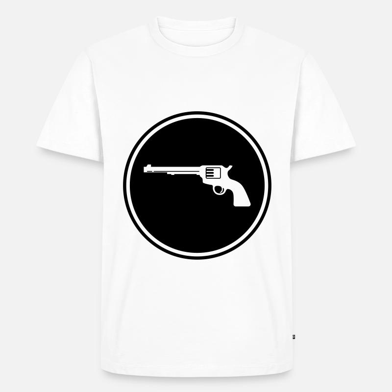 waffe pistole - Männer Premium Bio T-Shirt - Weiß