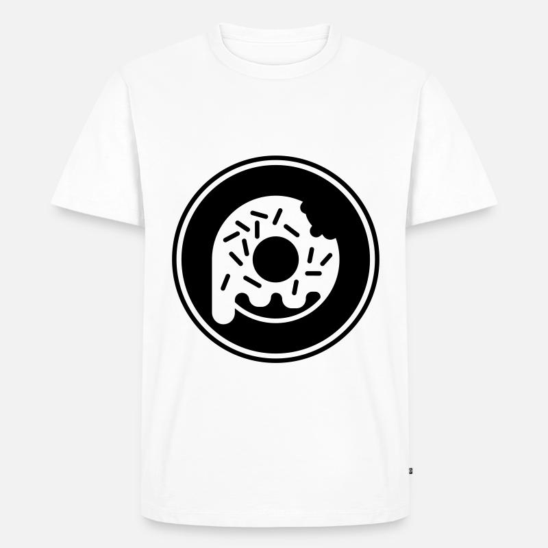 Donut essen - Männer Premium Bio T-Shirt - Weiß