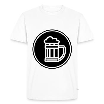 Icône de l’icône de la bière - T-shirt Premium bio Homme - blanc - Devant - Nico (187cm)