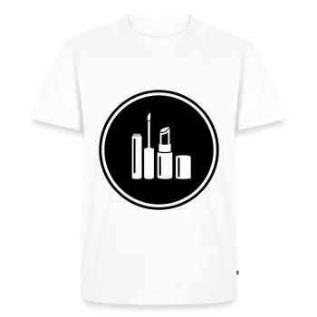 Icône Maquillage Cosmétiques - T-shirt Premium bio Homme - blanc - Devant - Nico (187cm)