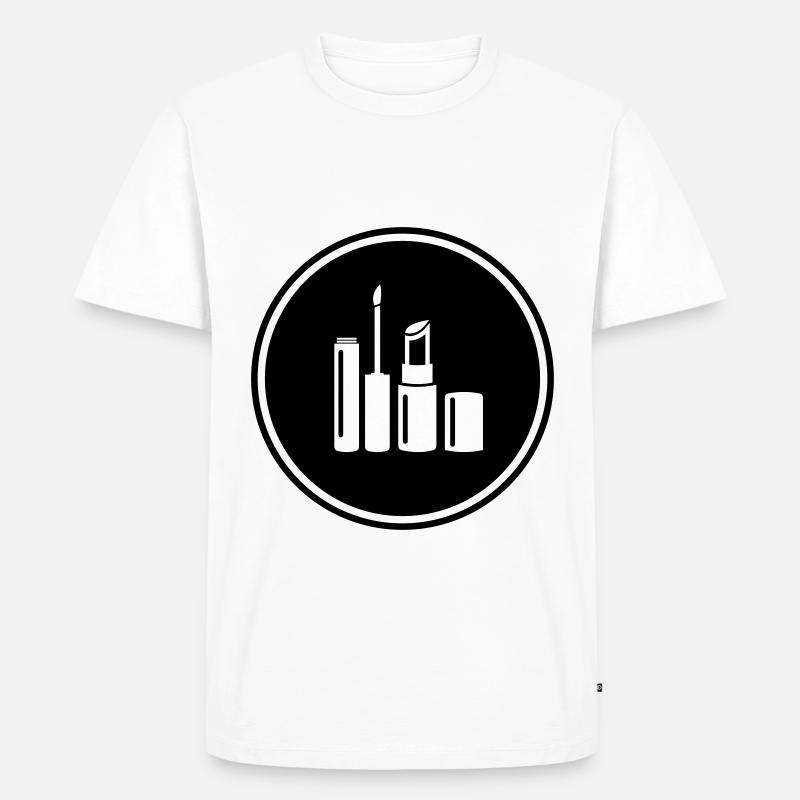 Make Up Kosmetik Icon - Männer Premium Bio T-Shirt - Weiß