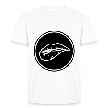 Lèvres - T-shirt Premium bio Homme - blanc - Devant - Nico (187cm)