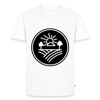 Farm Farmer - Men's Premium Organic T-Shirt - white - Front - Nico (187cm)