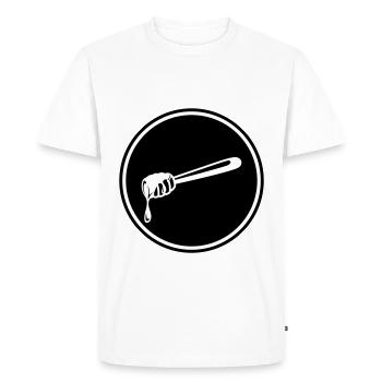 Stick chisel symbol beekeeper - Men's Premium Organic T-Shirt - white - Front - Nico (187cm)