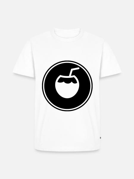 Kokos Icon Symbol - Männer Premium Bio T-Shirt - Weiß