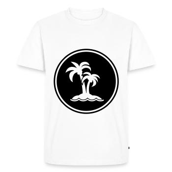 palm island symbol - Men's Premium Organic T-Shirt - white - Front - Nico (187cm)