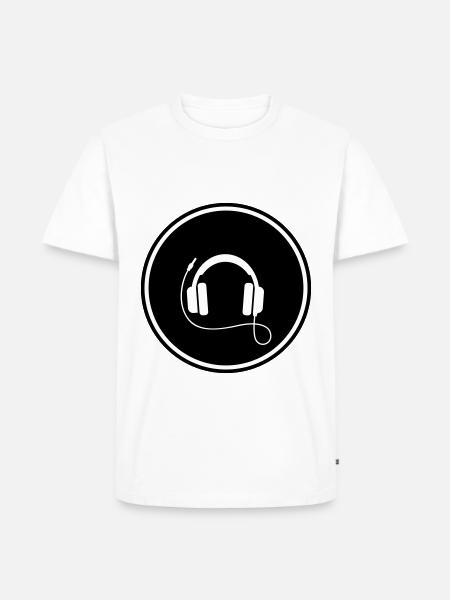 Kopfhörer Musik Symbol - Männer Premium Bio T-Shirt - Weiß