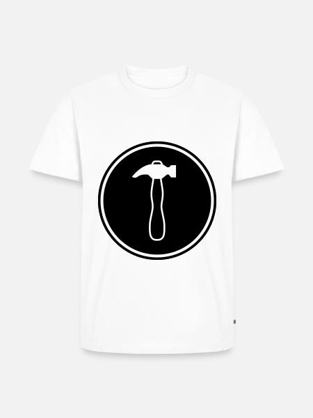 Hammer Handwerker - Männer Premium Bio T-Shirt - Weiß