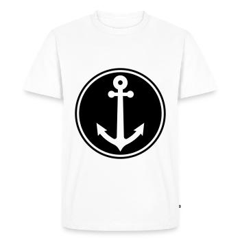 Symbole du capitaine d’ancre - T-shirt Premium bio Homme - blanc - Devant - Nico (187cm)