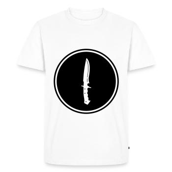 Icône Messer - T-shirt Premium bio Homme - blanc - Devant - Nico (187cm)