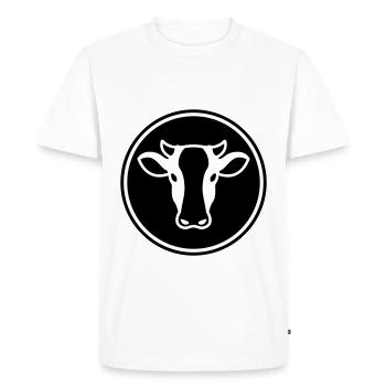 Tête de vache - T-shirt Premium bio Homme - blanc - Devant - Nico (187cm)