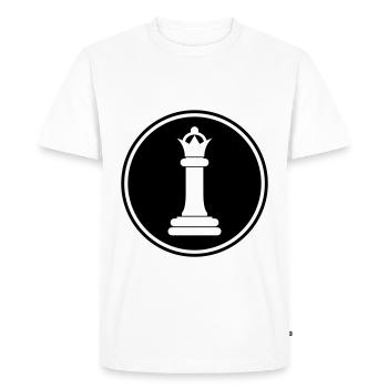Reine des pièces d'échecs - T-shirt Premium bio Homme - blanc - Devant - Nico (187cm)