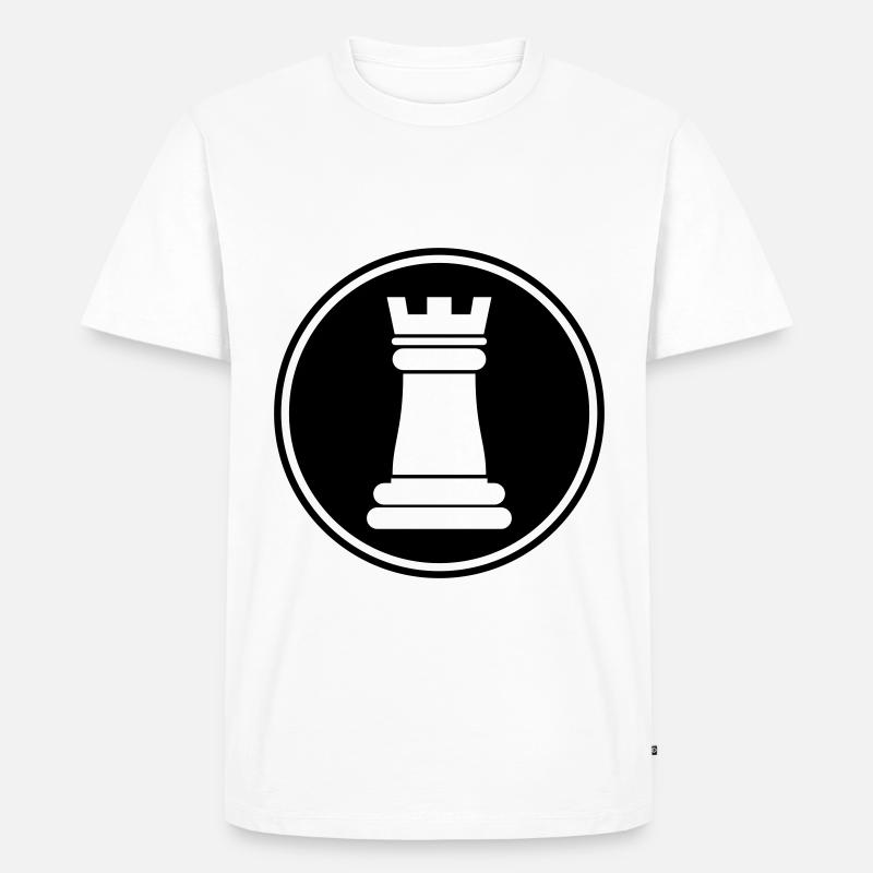 Schachfigur Turm - Männer Premium Bio T-Shirt - Weiß