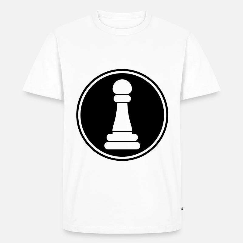 Läufer Bauer Schachfigur - Männer Premium Bio T-Shirt - Weiß
