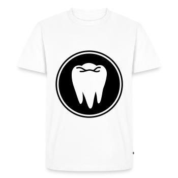 Icône de dent - T-shirt Premium bio Homme - blanc - Devant - Nico (187cm)