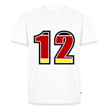 Maillot Allemagne numéro 12 - T-shirt Premium bio Homme - blanc - Devant - Nico (187cm)