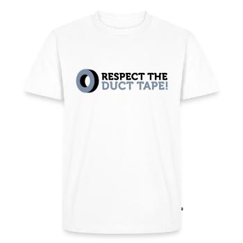 Respect the Duct Tape! - Men's Premium Organic T-Shirt - white - Front - Nico (187cm)