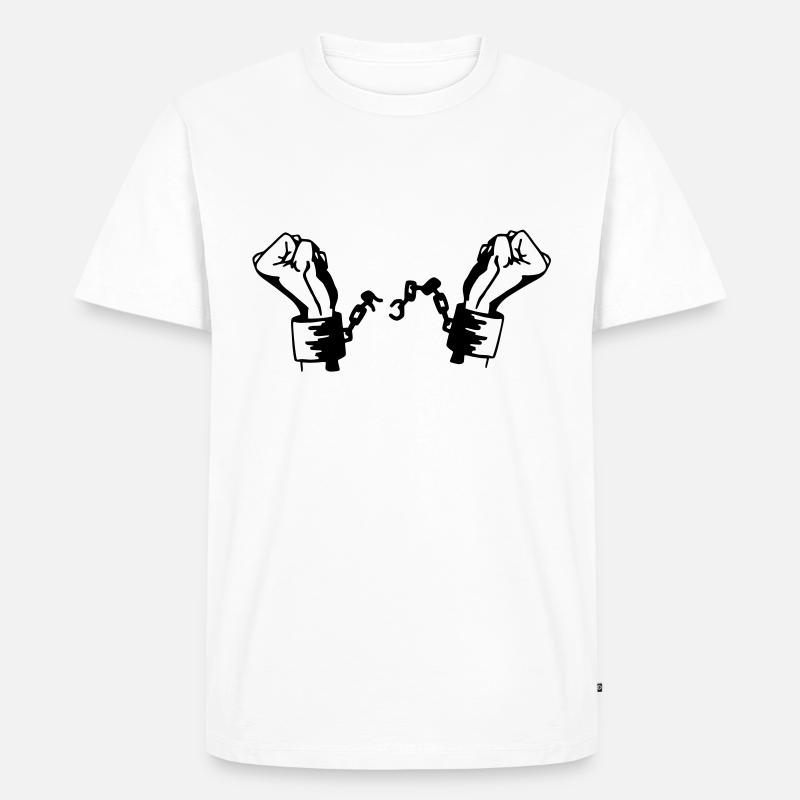 Befreiung Handschellen Vektor - Männer Premium Bio T-Shirt - Weiß
