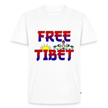 Tibet Free - T-shirt Premium bio Homme - blanc - Devant - Nico (187cm)