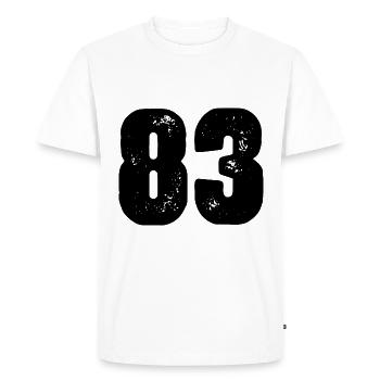 83 number jersey - Men's Premium Organic T-Shirt - white - Front - Nico (187cm)