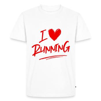 J’adore la course - T-shirt Premium bio Homme - blanc - Devant - Nico (187cm)