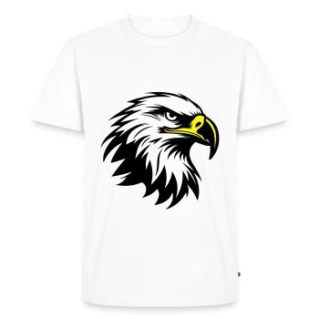 Eagle Head Silhouette - Men's Premium Organic T-Shirt - white - Front - Nico (187cm)