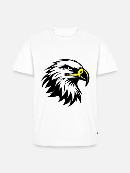 Eagle Head Silhouette - Men's Premium Organic T-Shirt - white