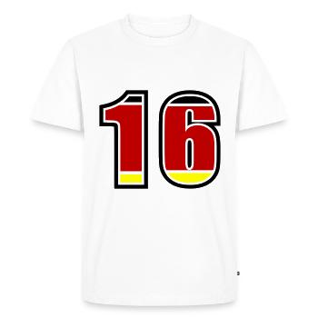 16 Numéro Allemagne Jersey - T-shirt Premium bio Homme - blanc - Devant - Nico (187cm)