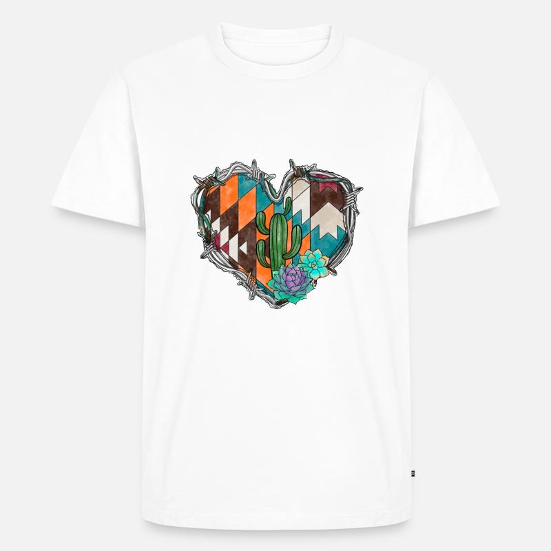 Azteken mit saftigem Stacheldraht - Männer Premium Bio T-Shirt - Weiß