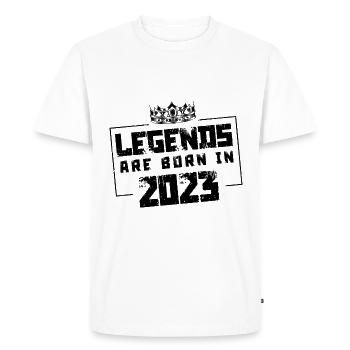 2023 légendes nées en - T-shirt Premium bio Homme - blanc - Devant - Nico (187cm)