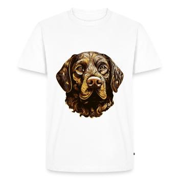 Labrador chien tête Animal - T-shirt Premium bio Homme - blanc - Devant - Nico (187cm)