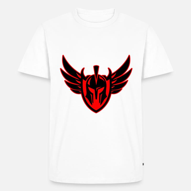 Spartaner Krieger Helm - Männer Premium Bio T-Shirt - Weiß