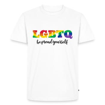 LGBTQ Pride Be Proud of Yourself - Men's Premium Organic T-Shirt - white - Front - Nico (187cm)