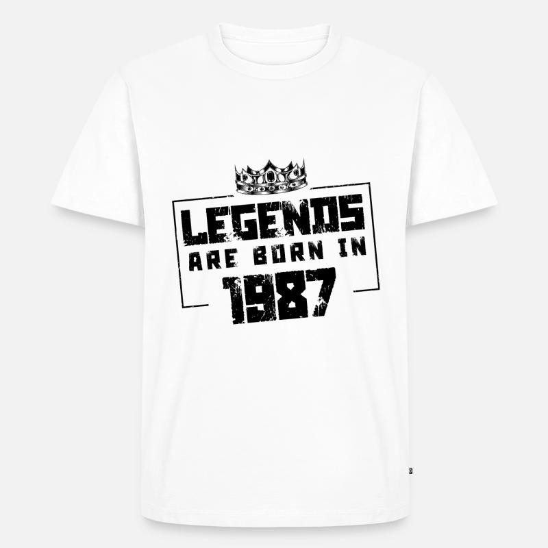 1987 legends born in - Männer Premium Bio T-Shirt - Weiß