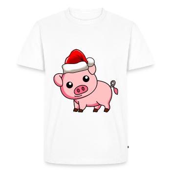 Pig Comic Christmas - T-shirt Premium bio Homme - blanc - Devant - Nico (187cm)
