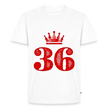 36 Couronne numérique - T-shirt Premium bio Homme - blanc - Devant - Nico (187cm)