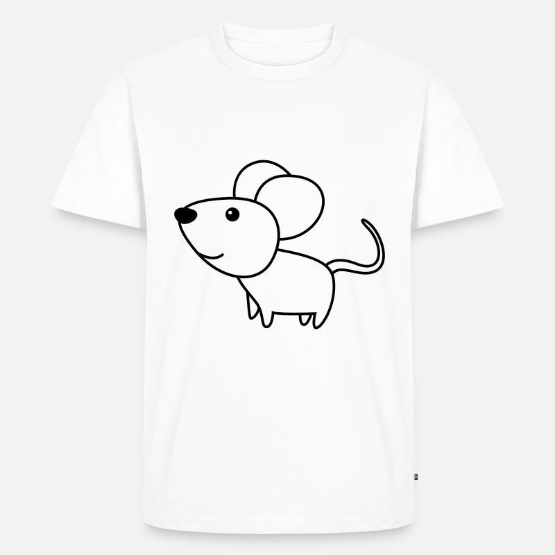 Maus Comic Tier - Männer Premium Bio T-Shirt - Weiß