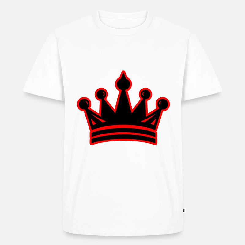 Krone König Symbol - Männer Premium Bio T-Shirt - Weiß