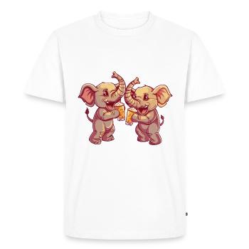 Mammut Comic Beer Funny Booze - Men's Premium Organic T-Shirt - white - Front - Nico (187cm)