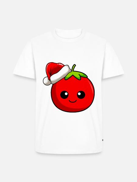 Tomate Weihnachten Comic Xmas - Männer Premium Bio T-Shirt - Weiß