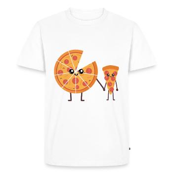 Pizza parent and child kawaii funny - Men's Premium Organic T-Shirt - white - Front - Nico (187cm)