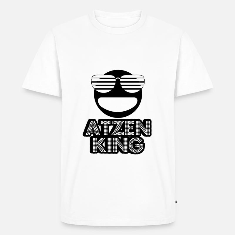 Atzen King Smiley - Männer Premium Bio T-Shirt - Weiß