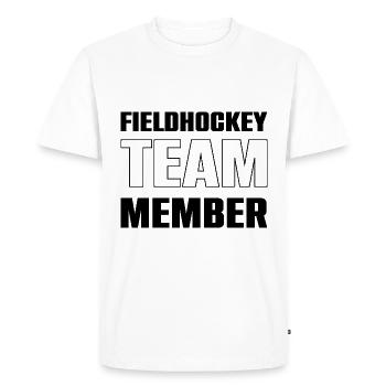 Équipe de hockey sur gazon - T-shirt Premium bio Homme - blanc - Devant - Nico (187cm)